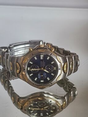 Citizen Two-Tone Chronograph Watch - Blue Dial